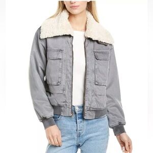 Young Fabulous & Broke Womens Earhart Sherling Jacket Size M Aviator Bomber